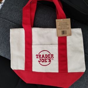 Trader Joe's Red and White Tote Bag